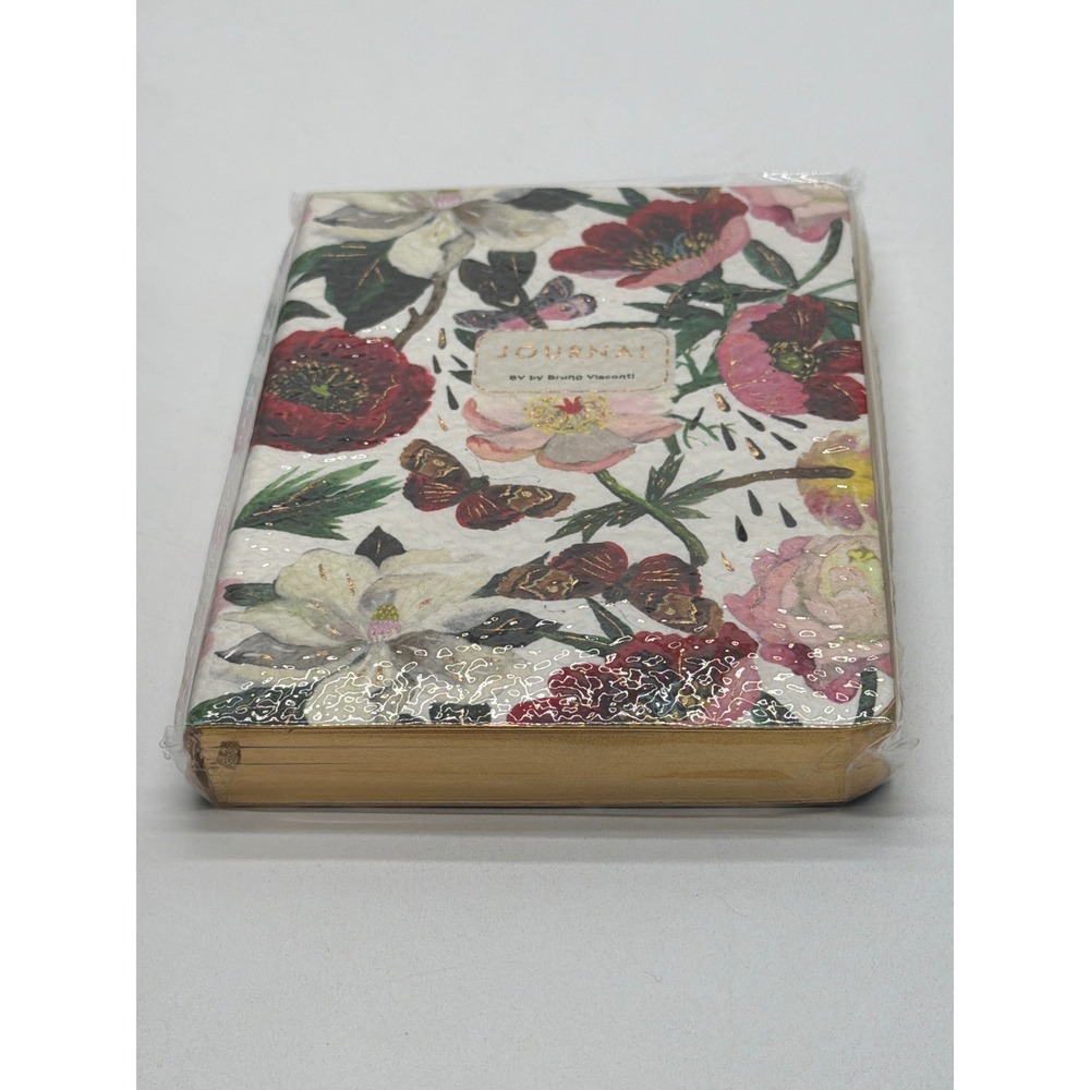 Bruno Visconti Floral Butterfly Journal Gold Gilded Edge Hardcover Notebook NEW